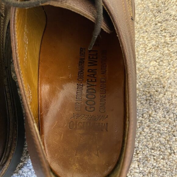 MEPHISTO Oxford Shoes Men 9 US 42 Brown Pebbled Leather Lace Up Cushioned Preppy - Picture 9 of 10
